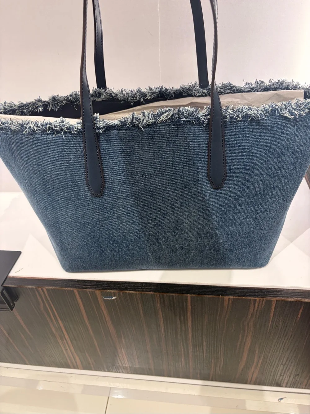 Michael Kors Avalon Medium Embellished Denim Convertible Tote Bag new with tag